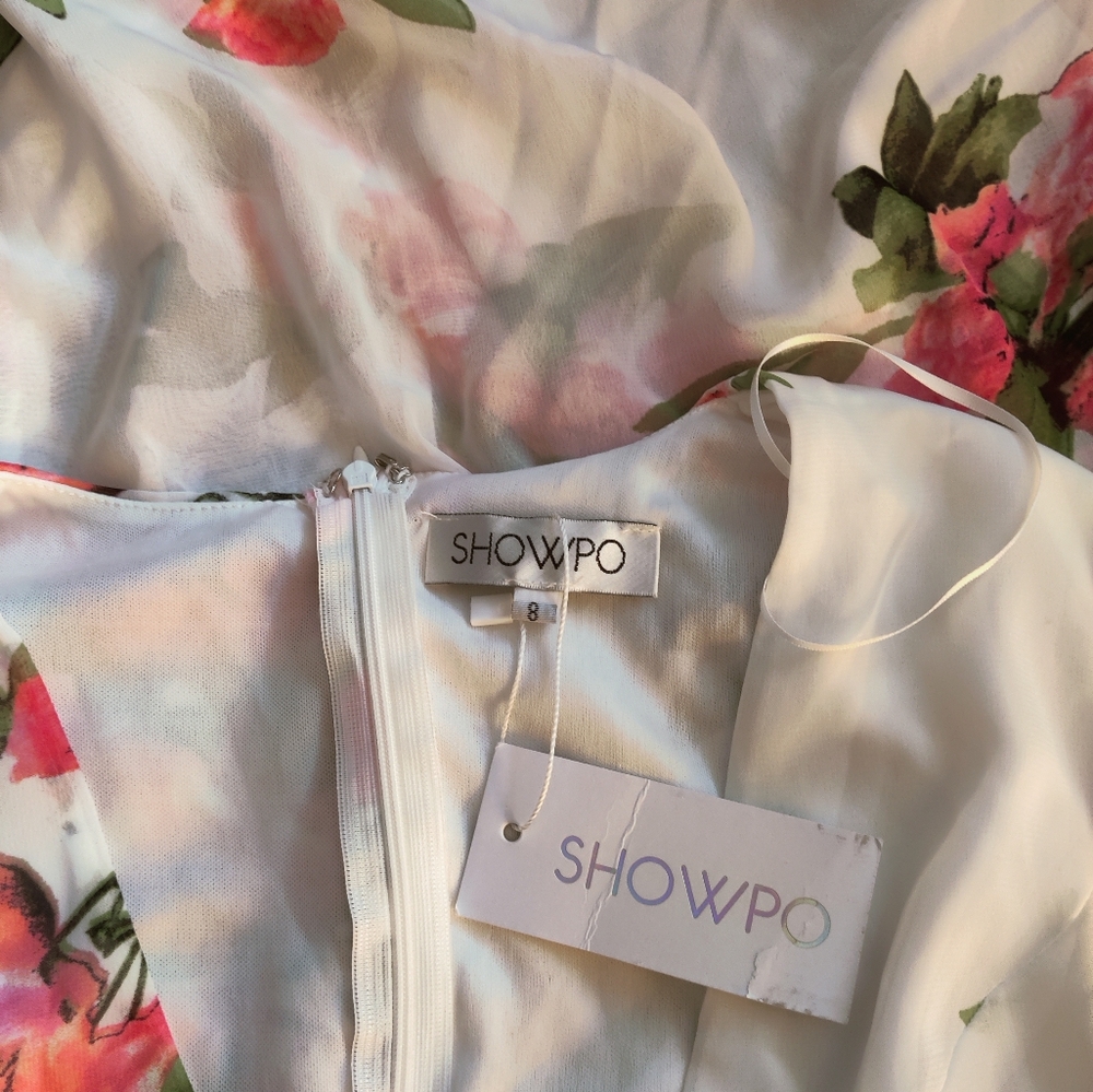 Showpo Steal the Show Playsuit White floral Maxi Small - Picture 5 of 11